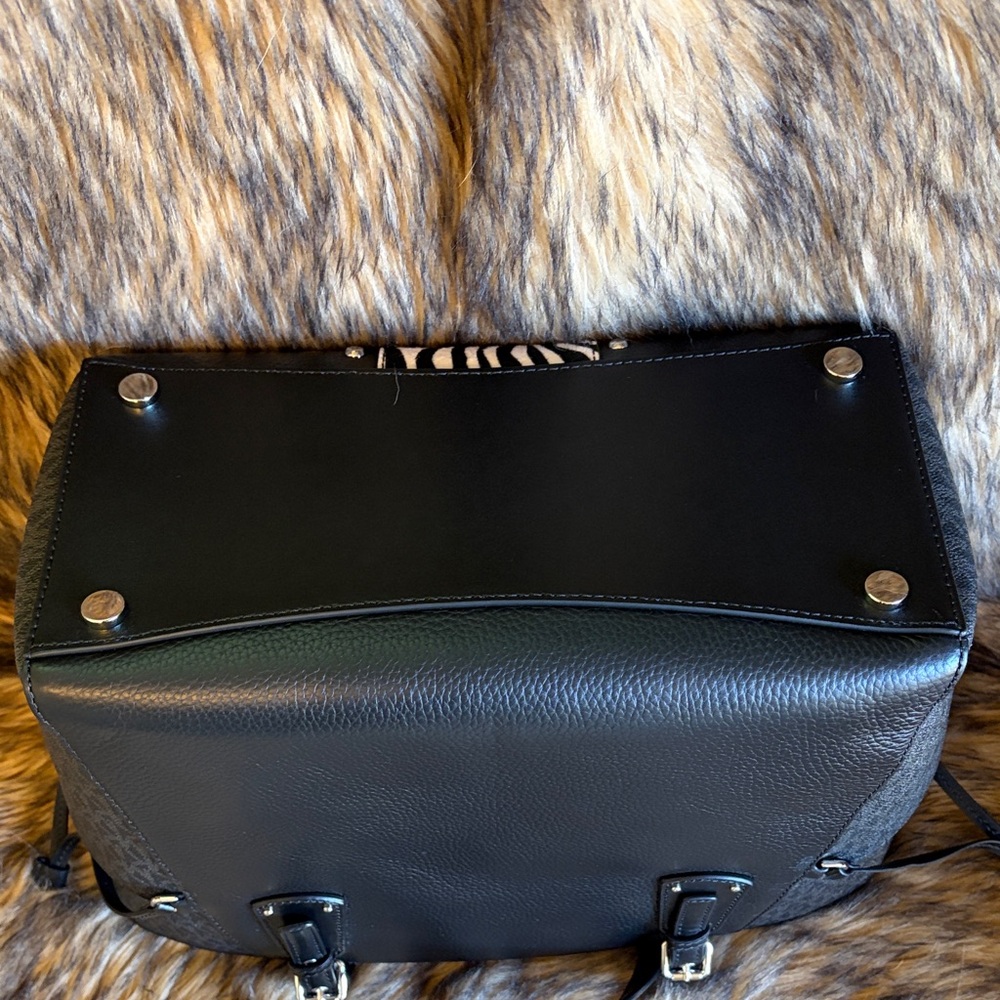 Michael Kors Black Tote with Zebra-Print Center Panel - Picture 3 of 7